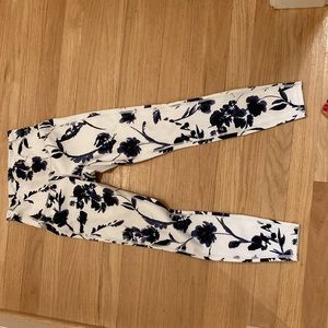 Vivid blue and white leggings